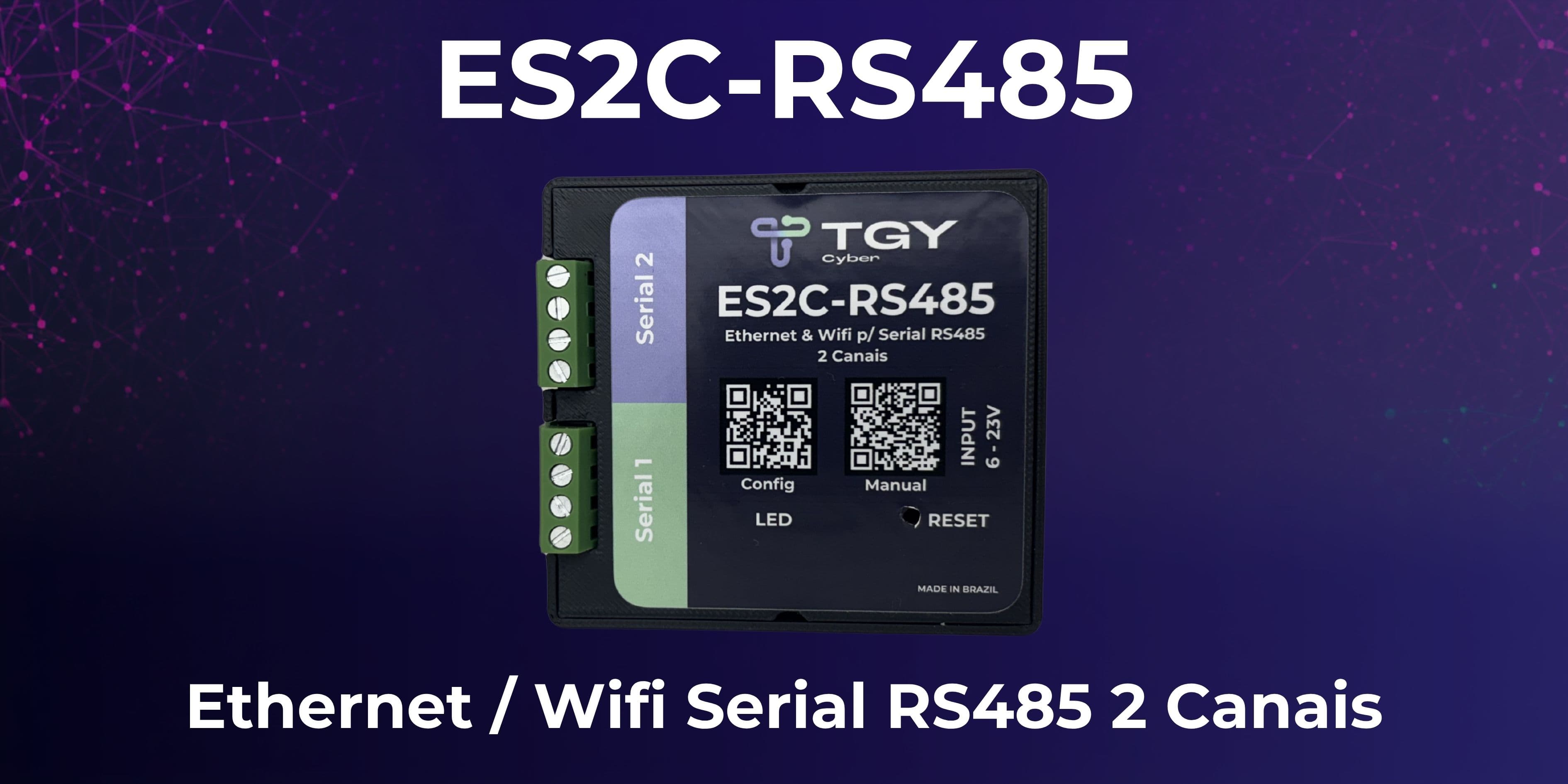 ES2C-RS485 – Conversor Serial RS485 para Ethernet y WiFi 2 Canales